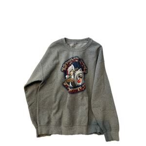 Looney Tunes Tweety & Taz Gray Crewneck Sweatshirt Mens Lar